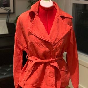 Zara Orange-red Utility Jacket